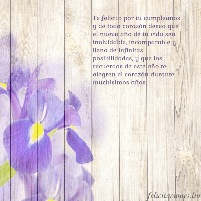 Tarjeta de cumpleaños con lirios Te felicito por tu cumpleaños y de todo corazón de Tarjeta de cumpleaños con lirios