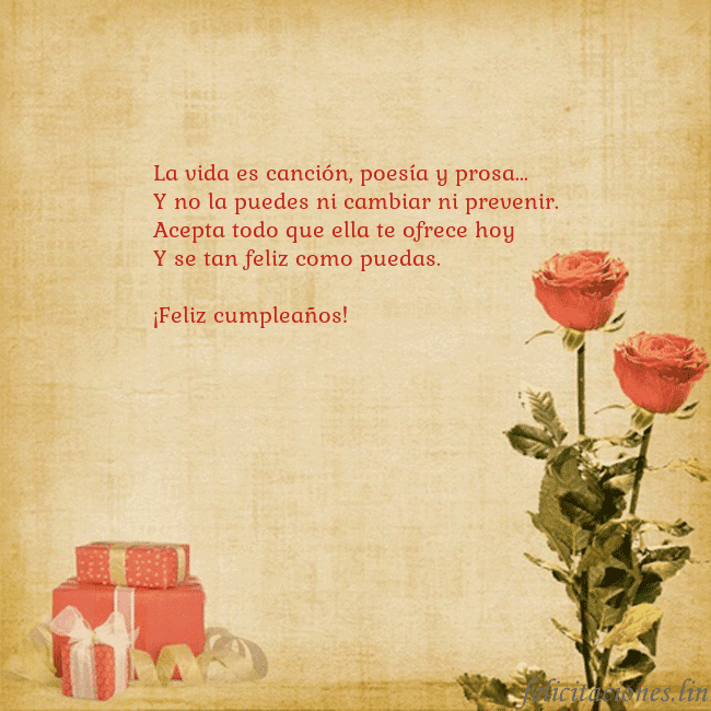 Tarjeta con rosas y regalos