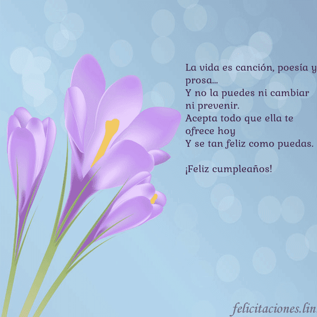 Tarjeta con crocus La vida es canción, poesía y prosa...
Y no la pued Tarjeta con crocus