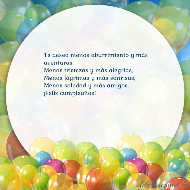 Tarjeta con muchos globos de colores