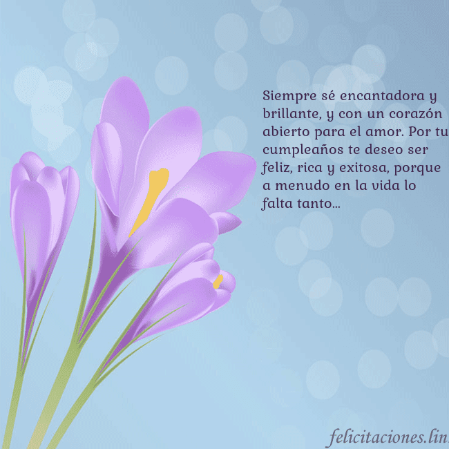 Tarjeta con crocus Siempre sé encantadora y brillante, y con un coraz Tarjeta con crocus
