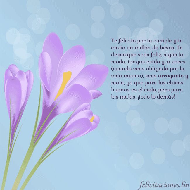 Tarjeta con crocus Te felicito por tu cumple y te envío un millón de Tarjeta con crocus
