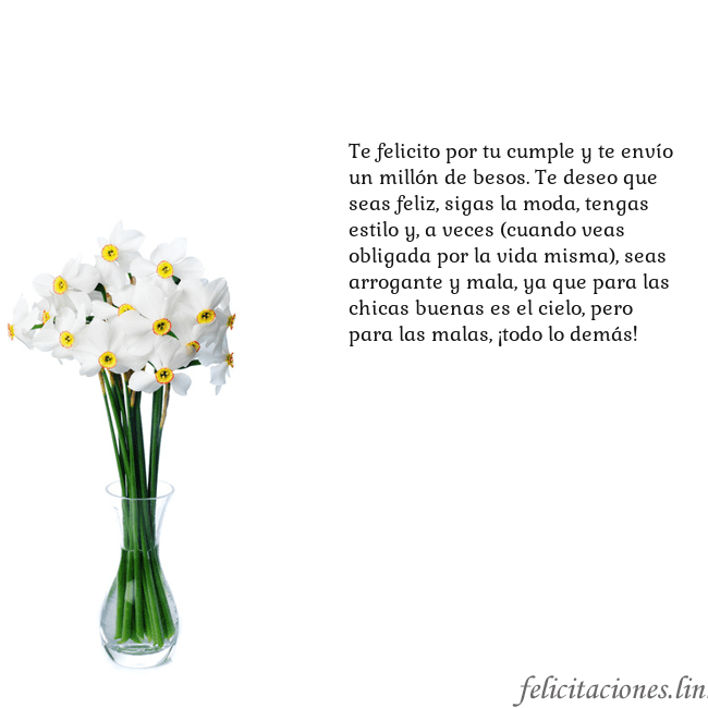 Tarjeta con narcisos Te felicito por tu cumple y te envío un millón de Tarjeta con narcisos