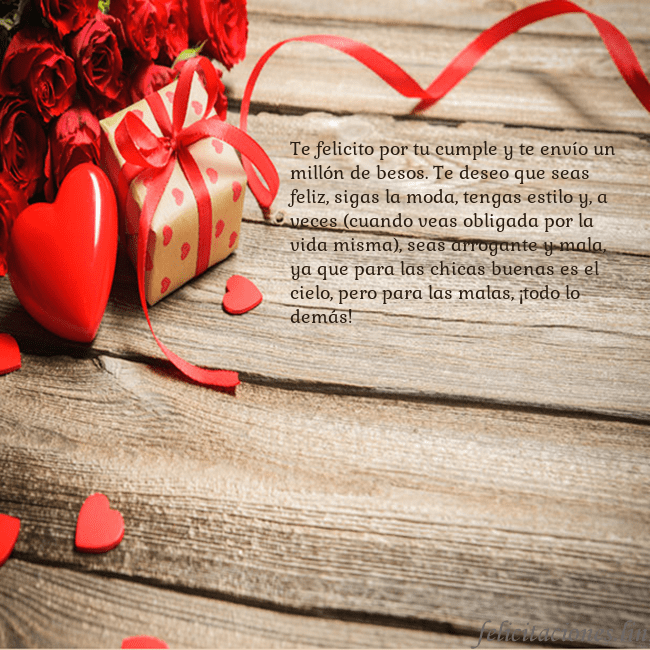 Tarjeta con con corazón rojo Te felicito por tu cumple y te envío un millón de Tarjeta con con corazón rojo