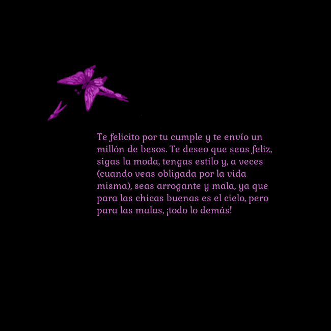 Tarjeta de cumpleaños con mariposas volando Te felicito por tu cumple y te envío un millón de Tarjeta de cumpleaños con mariposas volando