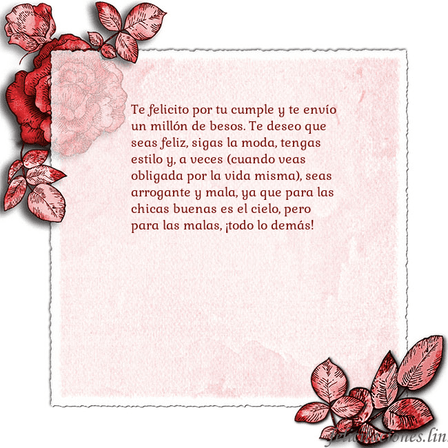 Tarjeta de cumpleaños vintage con rosas rojas Te felicito por tu cumple y te envío un millón de Tarjeta de cumpleaños vintage con rosas rojas