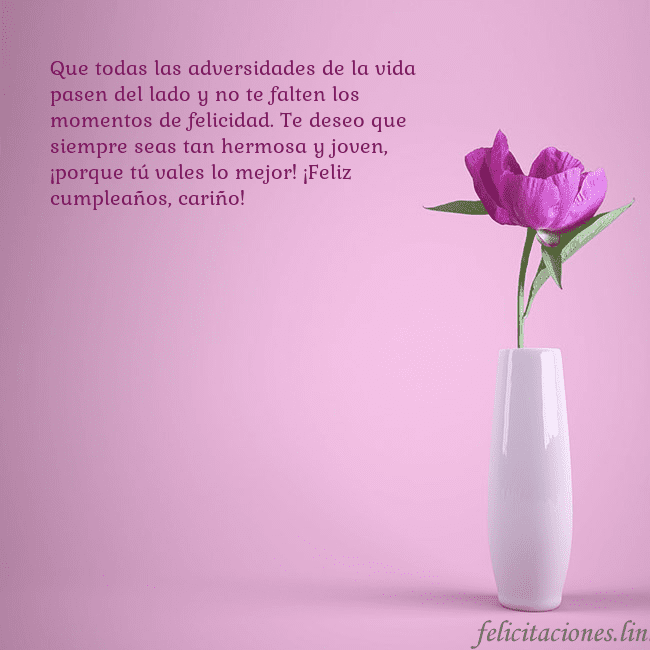 Postal electrónica con peonía en jarrón