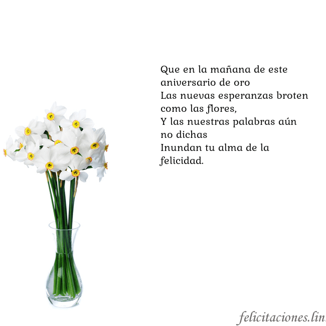 Tarjeta con narcisos Que en la mañana de este aniversario de oro
Las nu Tarjeta con narcisos