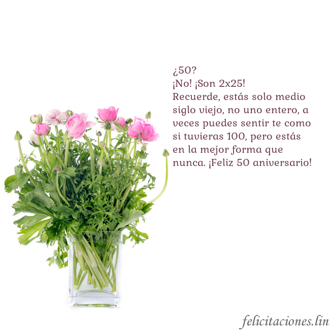Tarjeta con flores en un jarrón ¿50?
¡No! ¡Son 2x25!
Recuerde, estás solo medio si Tarjeta con flores en un jarrón