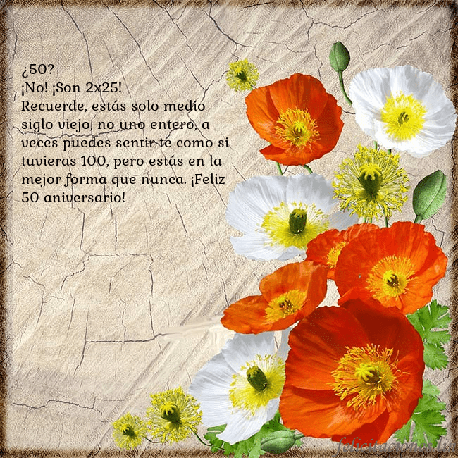 Tarjeta de cumpleaños con amapolas ¿50?
¡No! ¡Son 2x25!
Recuerde, estás solo medio si Tarjeta de cumpleaños con amapolas