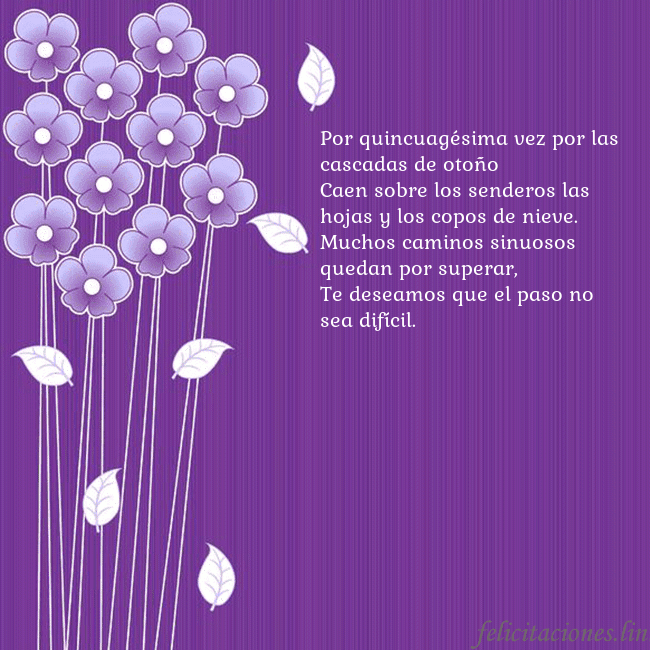 Tarjeta con flores violetas Por quincuagésima vez por las cascadas de otoño
Ca Tarjeta con flores violetas