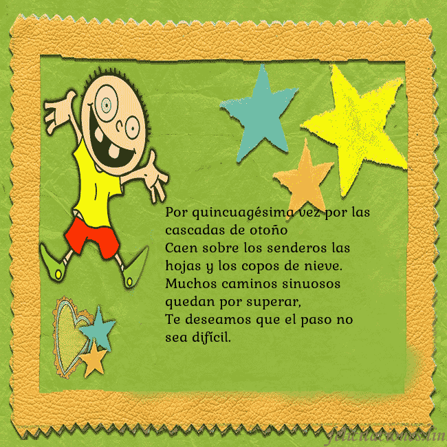 Tarjeta de cumpleaños con un chico divertido
