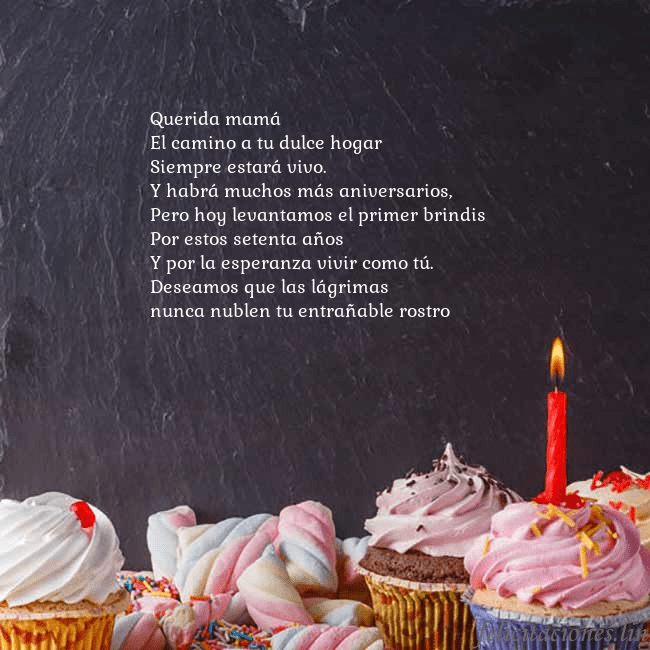 Tarjeta con muchos cupcakes y una vela
