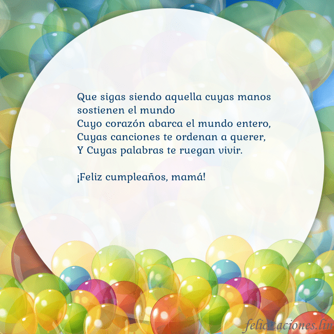 Tarjeta con muchos globos de colores Que sigas siendo aquella cuyas manos sostienen el Tarjeta con muchos globos de colores