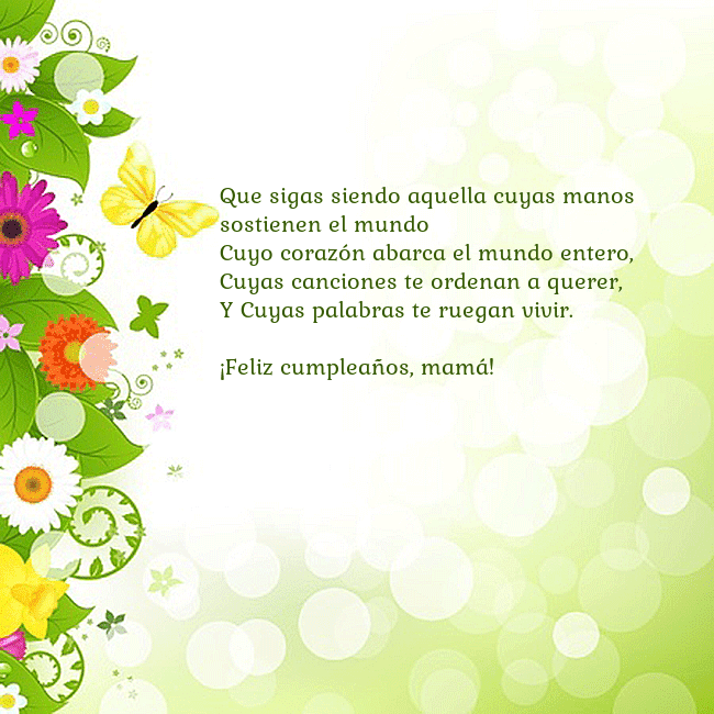 Tarjeta con flores y mariposas Que sigas siendo aquella cuyas manos sostienen el Tarjeta con flores y mariposas