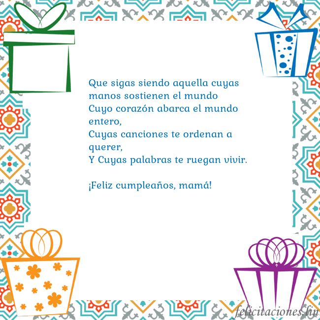 Tarjeta con regalos Que sigas siendo aquella cuyas manos sostienen el Tarjeta con regalos