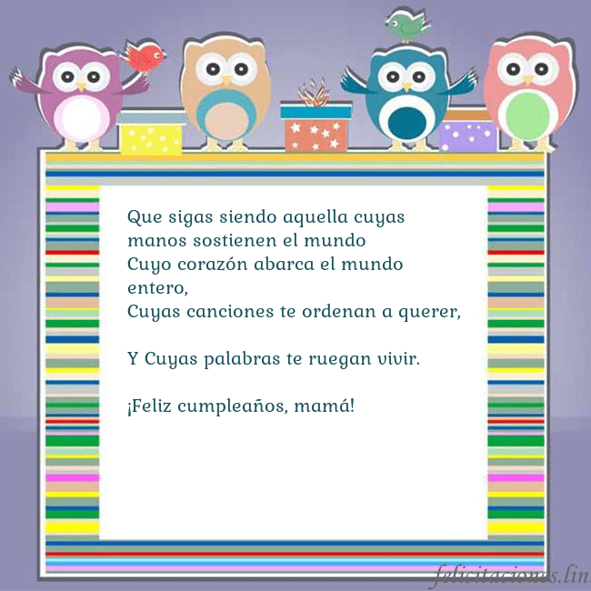 Tarjeta con búhos Que sigas siendo aquella cuyas manos sostienen el Tarjeta con búhos
