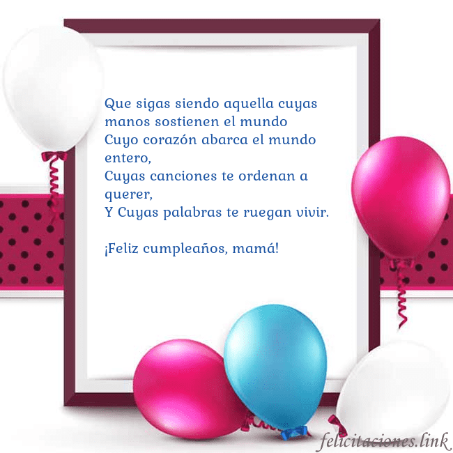 Tarjeta con globos Que sigas siendo aquella cuyas manos sostienen el Tarjeta con globos