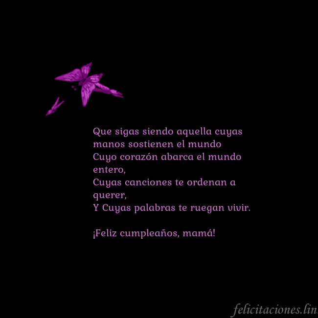 Tarjeta de cumpleaños con mariposas volando Que sigas siendo aquella cuyas manos sostienen el Tarjeta de cumpleaños con mariposas volando