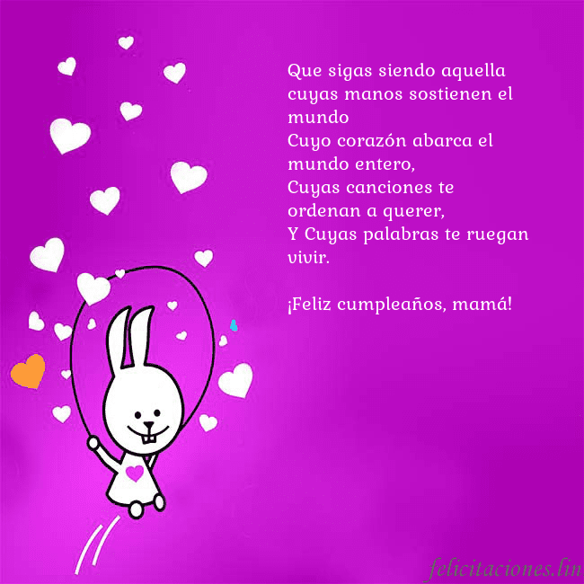 Tarjeta de cumpleaños con un gracioso conejito Que sigas siendo aquella cuyas manos sostienen el Tarjeta de cumpleaños con un gracioso conejito