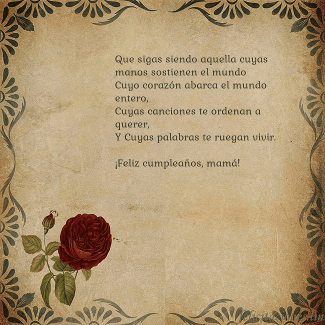 Postal vintage con una rosa