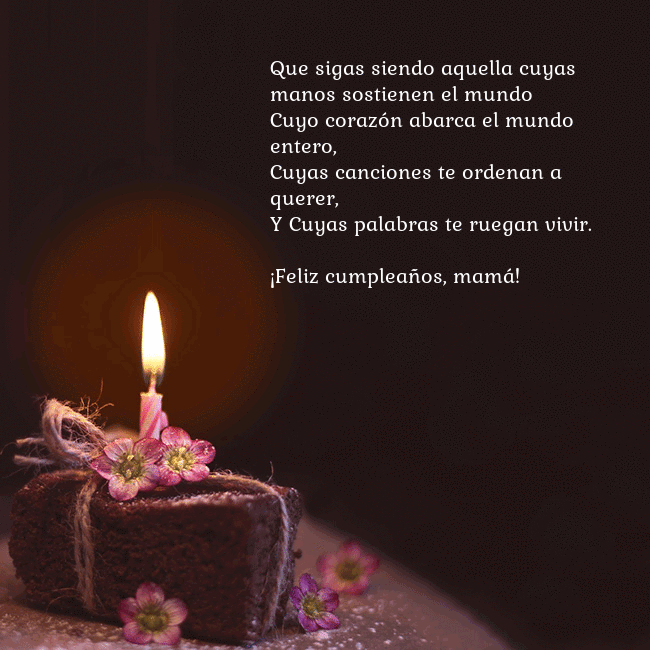 Postal animada: un pastel con una vela encendida