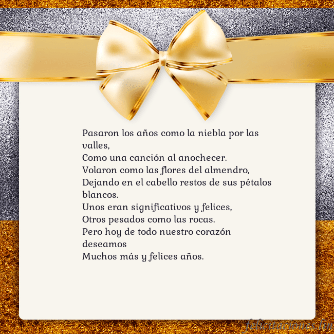 Tarjeta con una gran cinta dorada