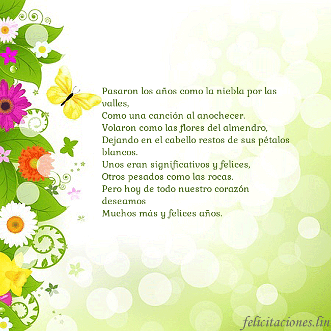 Tarjeta con flores y mariposas