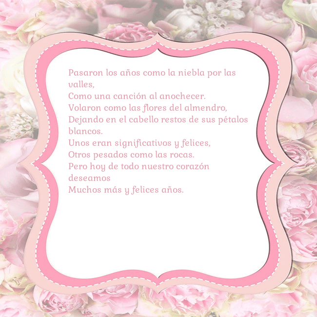 Tarjeta de cumpleaños - marco rosa