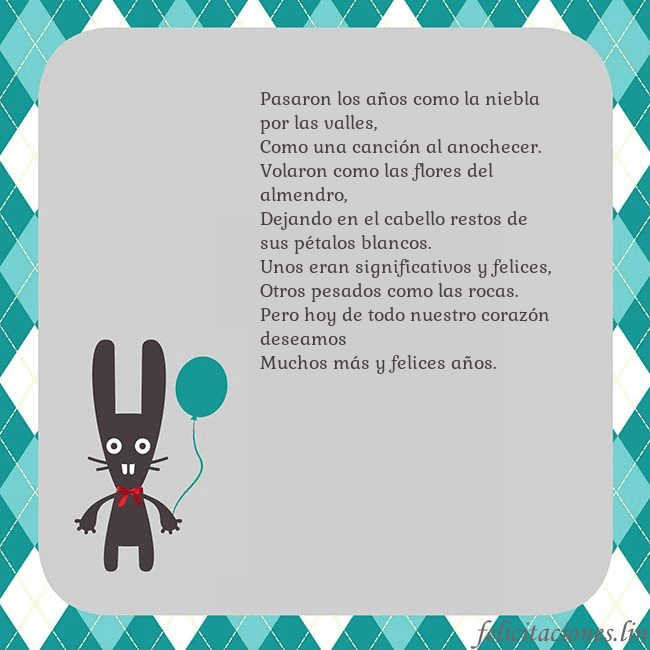 Tarjeta de cumpleaños con un conejito