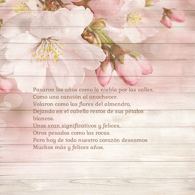 Tarjeta de cumpleaños con flores de manzana