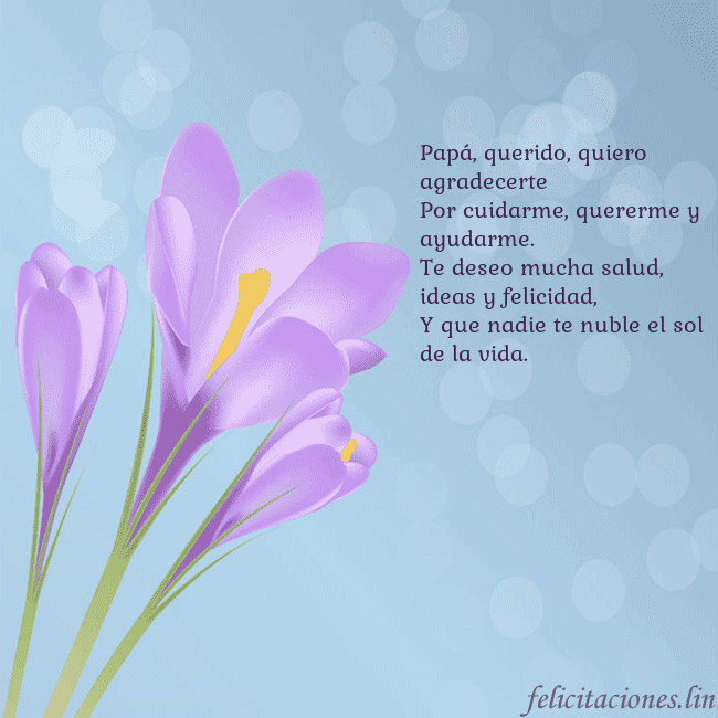 Tarjeta con crocus Papá, querido, quiero agradecerte
Por cuidarme, qu Tarjeta con crocus