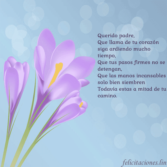 Tarjeta con crocus Querido padre,
Que llama de tu corazón siga ardie Tarjeta con crocus