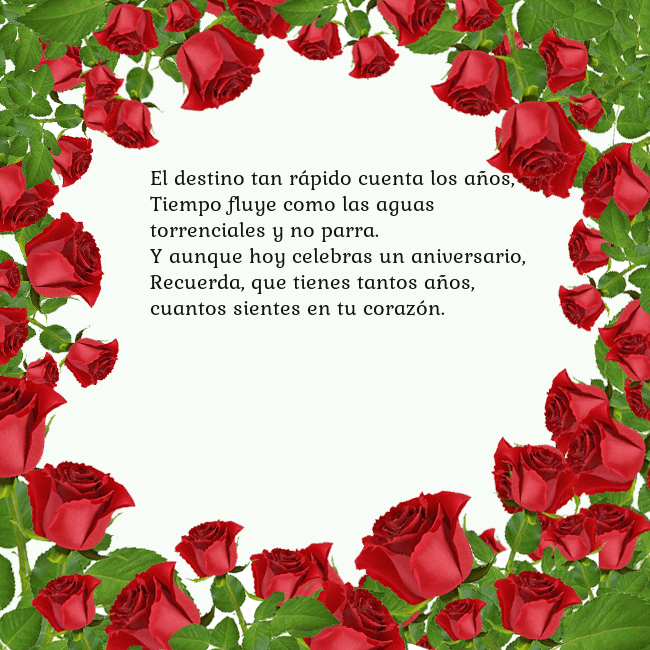 Tarjeta con con muchas rosas El destino tan rápido cuenta los años,
Tiempo flu Tarjeta con con muchas rosas