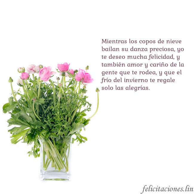 Tarjeta con flores en un jarrón