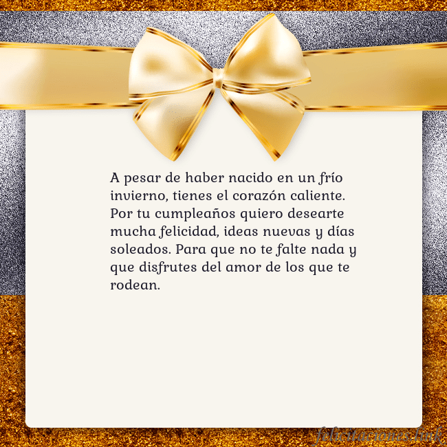 Tarjeta con una gran cinta dorada