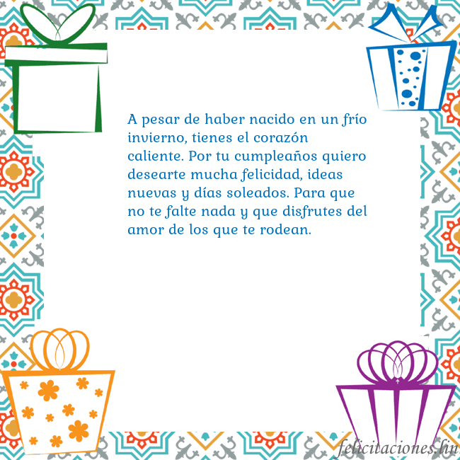 Tarjeta con regalos