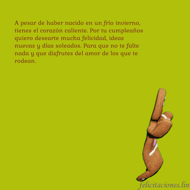 Postal electrónica animada con pan de jengibre bailando A pesar de haber nacido en un frío invierno, tiene Postal electrónica animada con pan de jengibre bailando