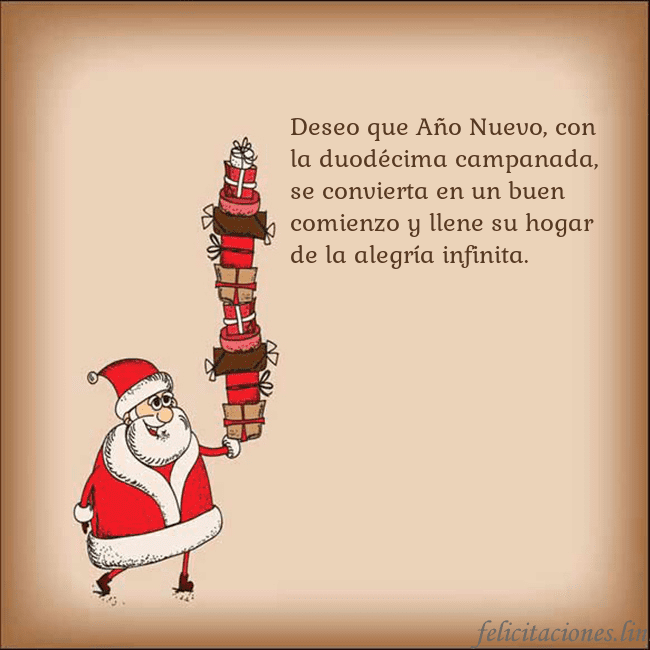 Tarjeta con Papá Noel y regalos