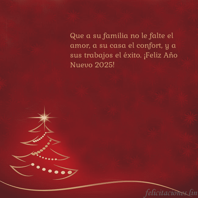 Tarjeta de Navidad roja con árbol de Navidad dorado