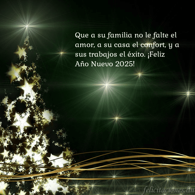 Tarjeta de Navidad verde con árbol dorado brillante