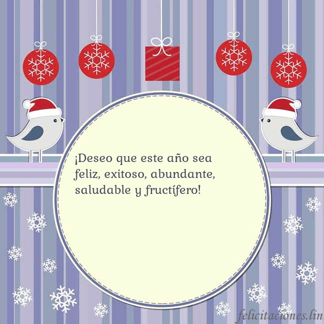 Tarjeta con pájaros navideños