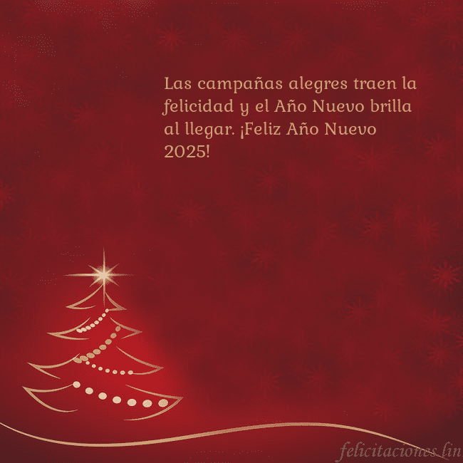 Tarjeta de Navidad roja con árbol de Navidad dorado