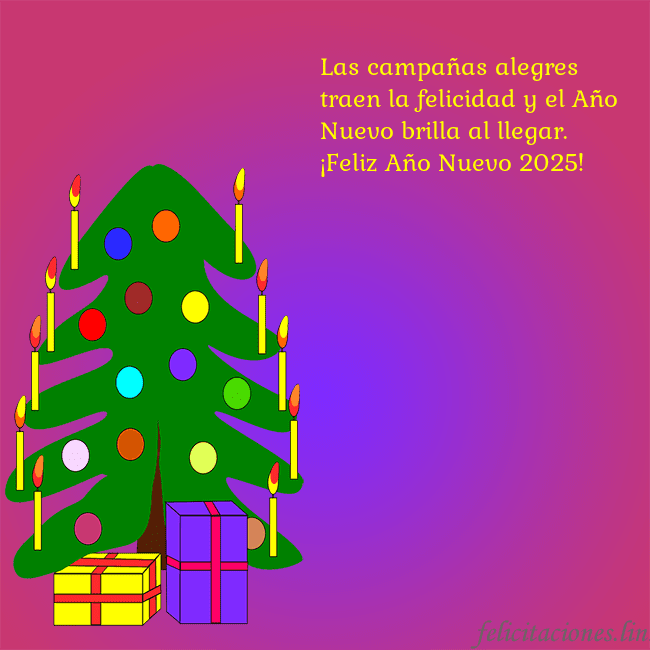 Tarjeta de felicitación brillante con un árbol de Navidad pintado