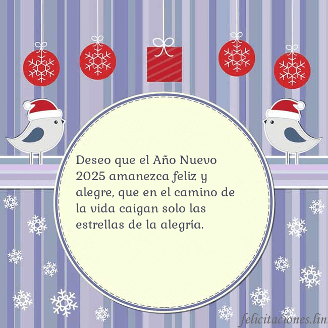 Tarjeta con pájaros navideños