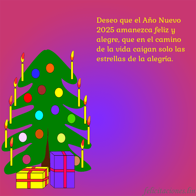 Tarjeta de felicitación brillante con un árbol de Navidad pintado