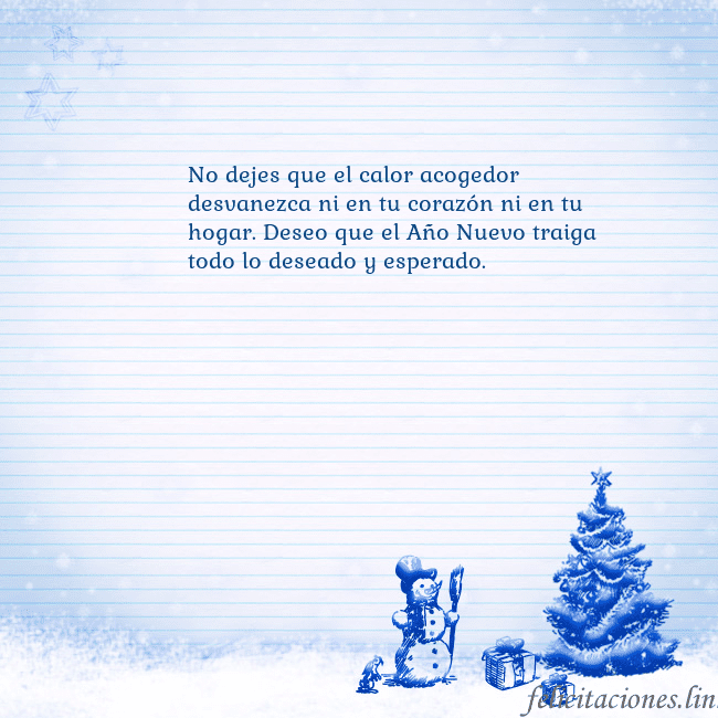 Tarjeta con un muñeco de nieve azul y un árbol de Navidad