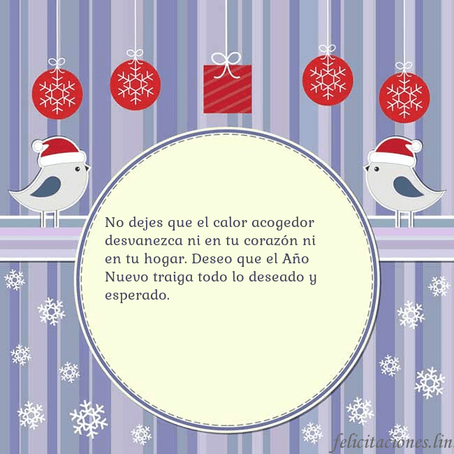 Tarjeta con pájaros navideños