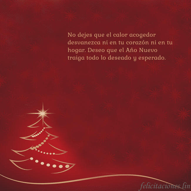 Tarjeta de Navidad roja con árbol de Navidad dorado