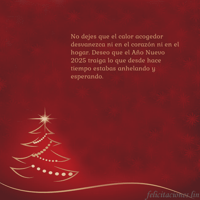 Tarjeta de Navidad roja con árbol de Navidad dorado